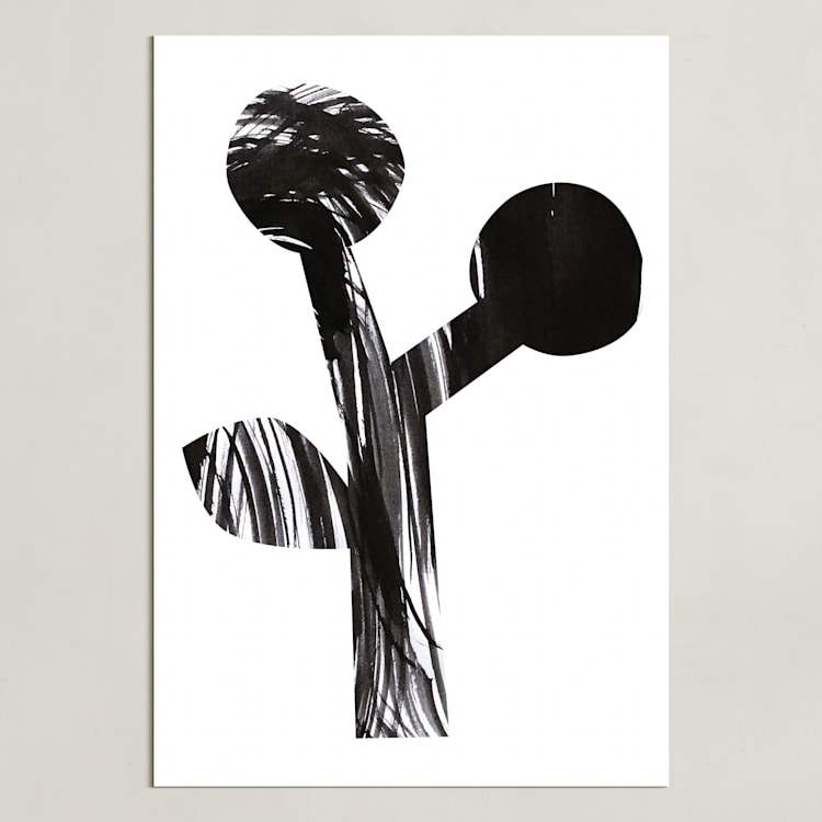 "Bold and Graphic Flowers I" - Art Print in Obsidian by Alexandra Dzh - Unframed