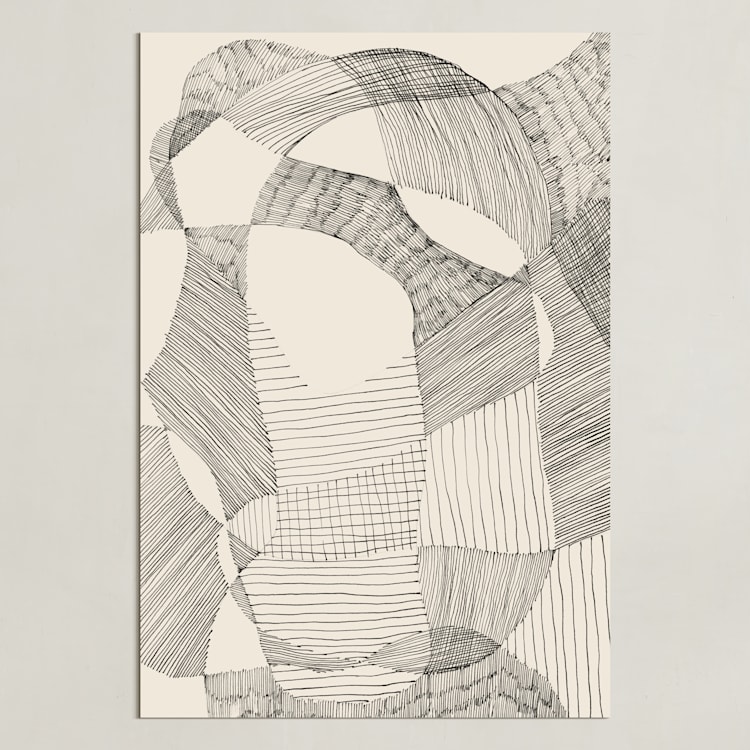 "Random Land II" - Art Print in Ivory Black by Catilustre - Unframed