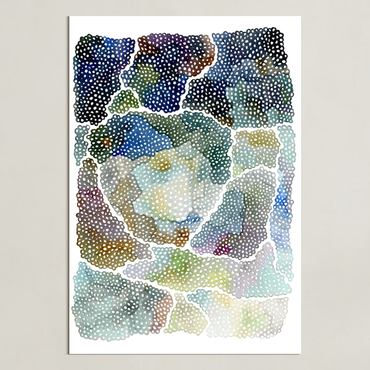"freckle topography II" - Art Print in Teal by Kelly Place - Unframed