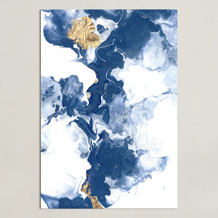 "Delight in the Storm II" - Art Print in Deep Blue by Julia Contacessi - Unframed