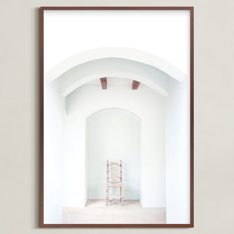"Seated in Greece II" - Art Print in white by Kaitie Bryant - Framed
