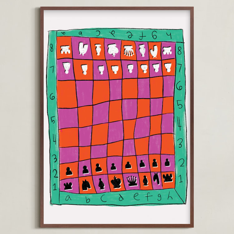 "Colorful Chess" - Art Print in Tropical by Simona Camp - Framed