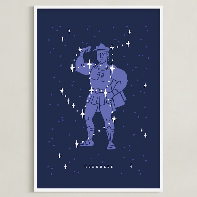"Disney's Hercules Stars Are Born" - Art Print in Pruple by Rebecca Smith - Framed