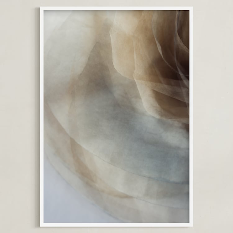 "Whispers of Innocence 1" - Art Print in Glazed Blue by Helen Makadia - Framed