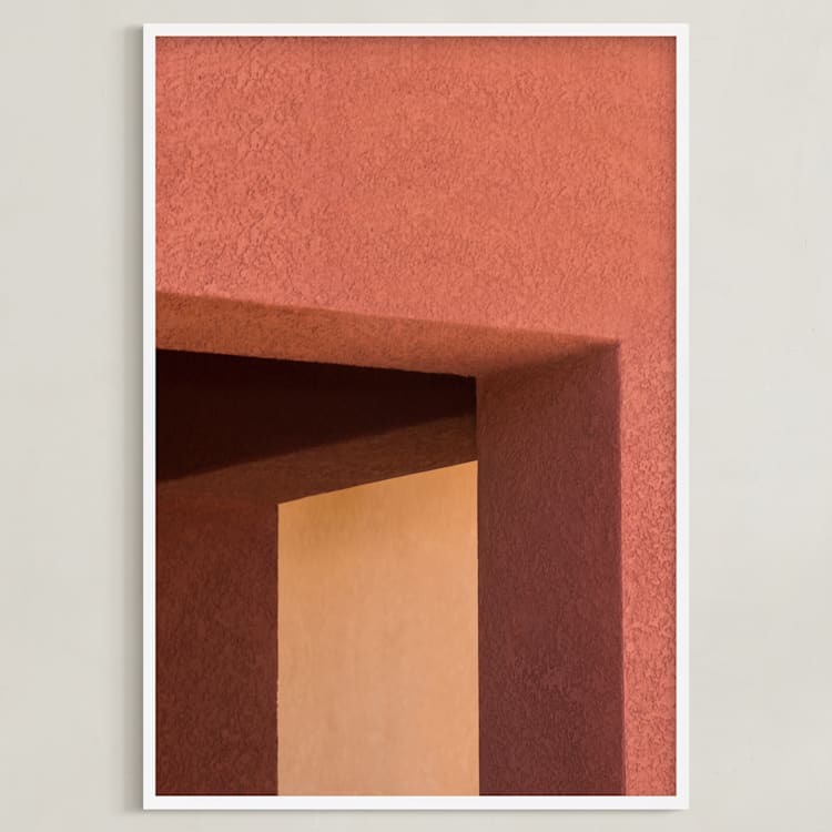 "Day to Day 2" - Art Print in Burnt Terracotta Red by Lisa Sundin - Framed