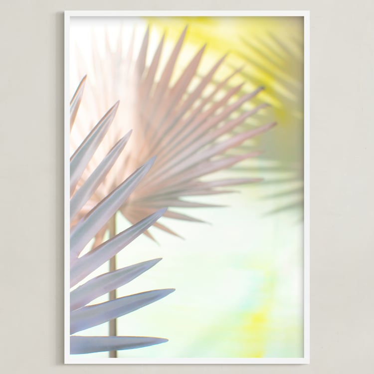 "electric palms" - Art Print in modern mauve by Alicia Abla - Framed