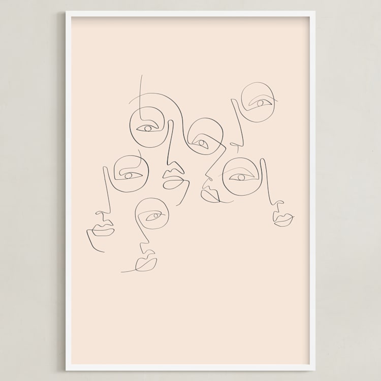 "lunettes" - Art Print in Linen by On Friday We - Framed