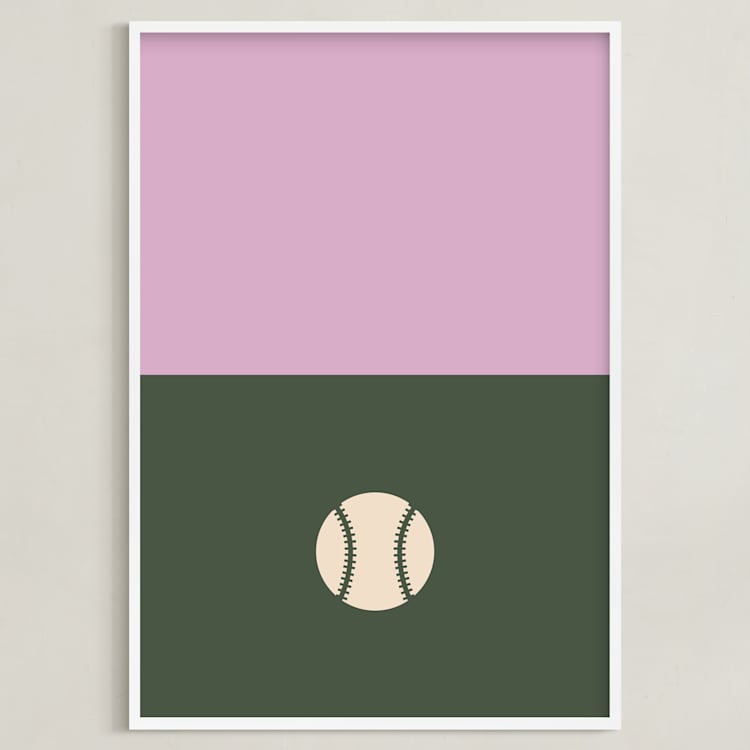 "3 Season Sport | Baseball" - Art Print in Olive by pacifica project - Framed