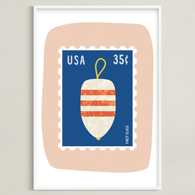 "Oh Buoy" - Art Print in Blush by Nadia Hassan - Framed
