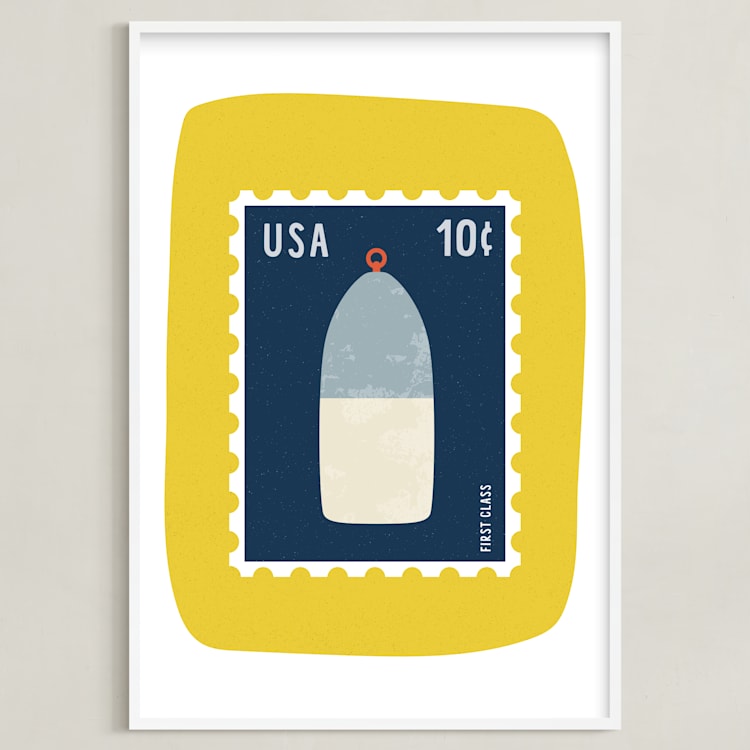 "Oh Buoy" - Art Print in Sunshine by Nadia Hassan - Framed