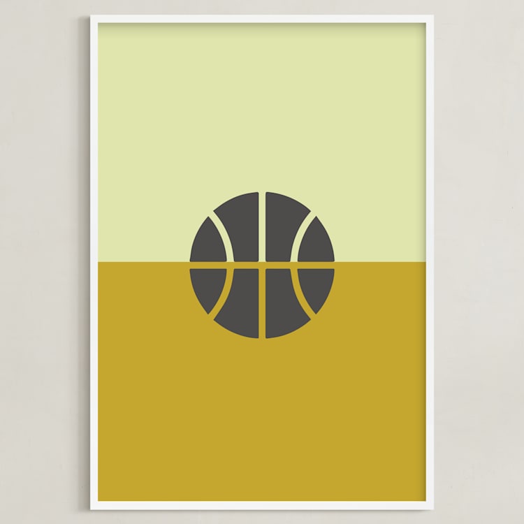 "3 Season Sport | Basketball" - Art Print in Mustard by pacifica project - Framed