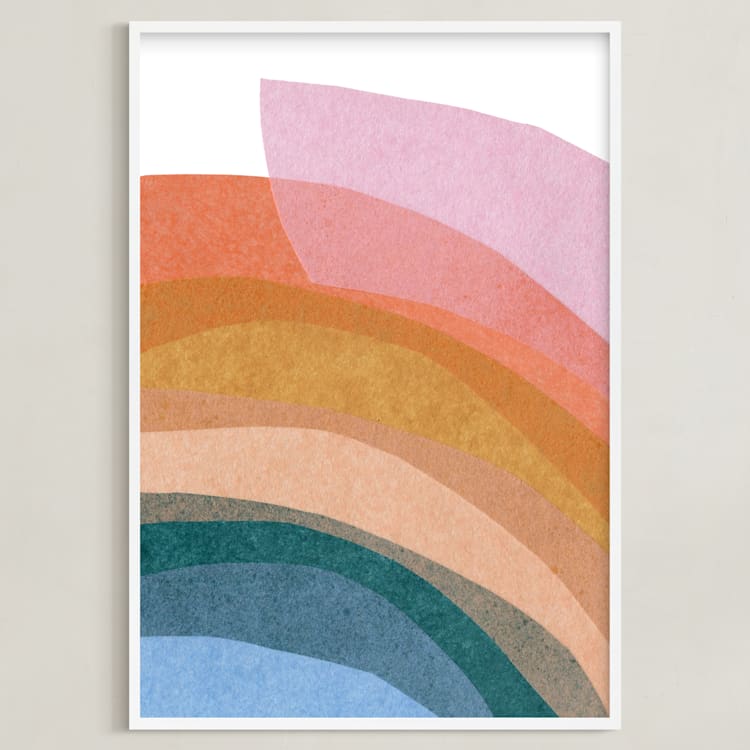 "paper rainbow" - Art Print in Rainbow by Carrie Moradi - Framed