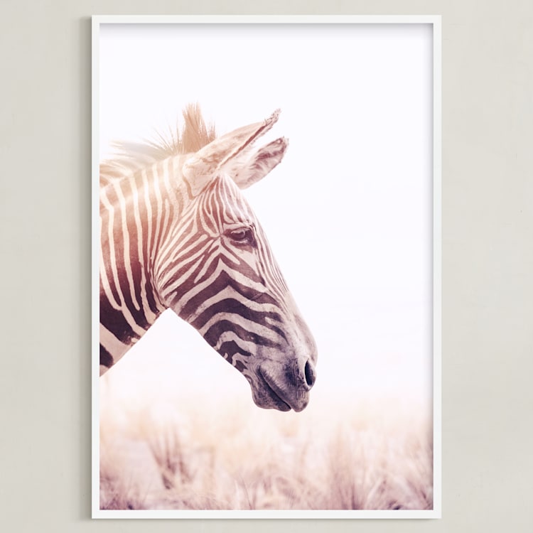 "Sparkle" - Art Print in Peach by Tania Medeiros - Framed