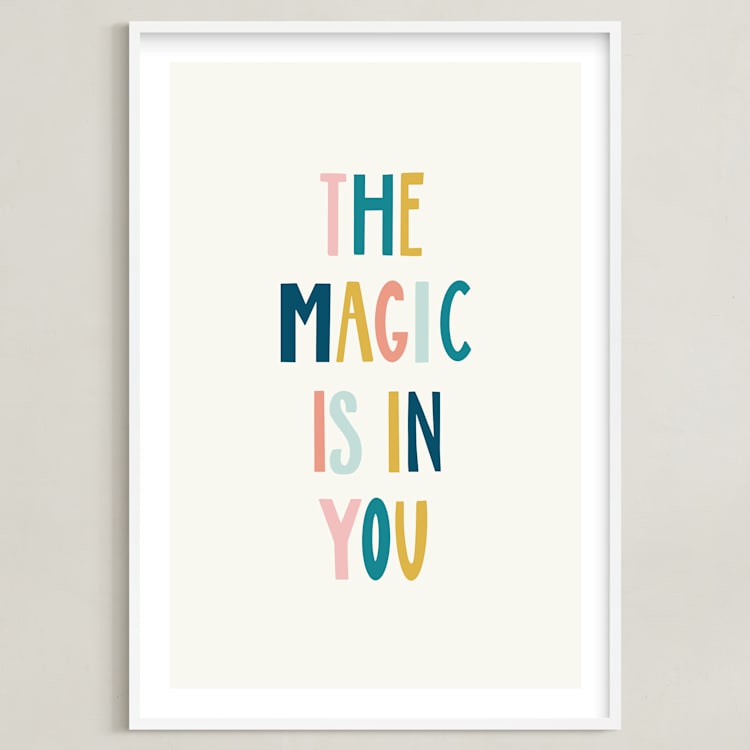 "the magic is in you" - Art Print in Buttercream by Elizabeth Bishop - Framed