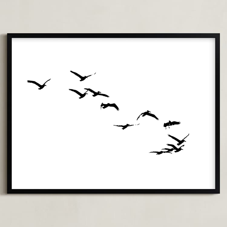 "Landing" - Art Print in Black & White by Neeta Sawhney - Framed