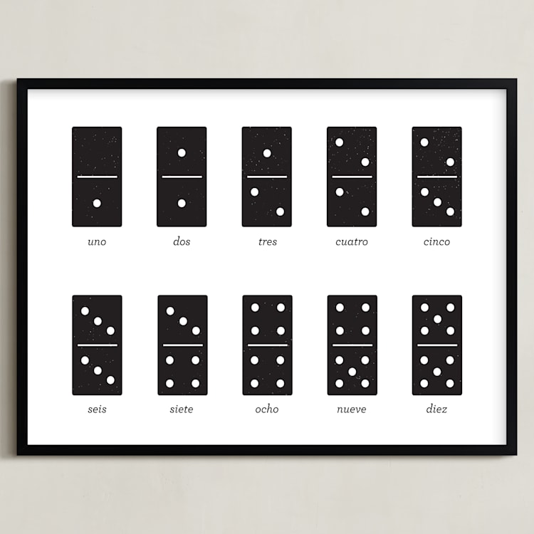 "Counting Dominoes" - Art Print in Classic Black by Snow and Ivy - Framed