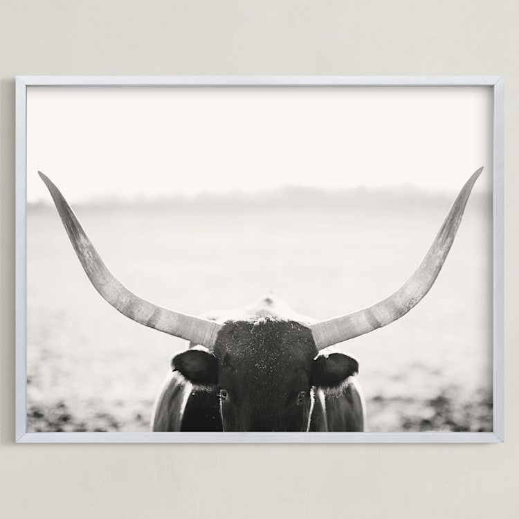 "Staredown" - Art Print in White by Amy Carroll - Framed