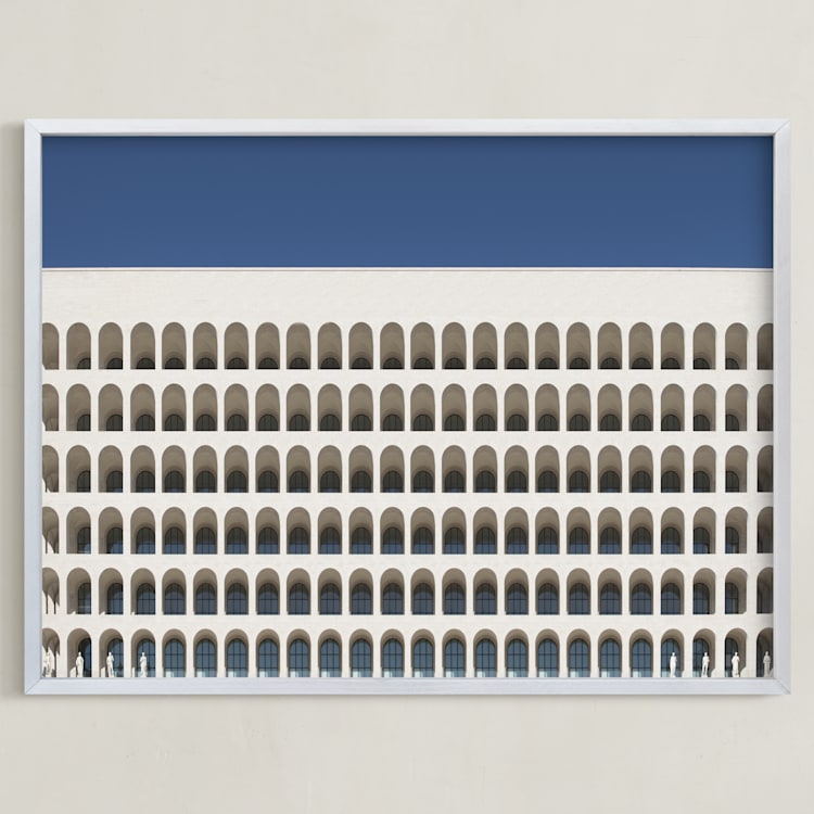 "Do not stop the clock" - Art Print in Beige by Massimiliano Massimo Borelli - Framed