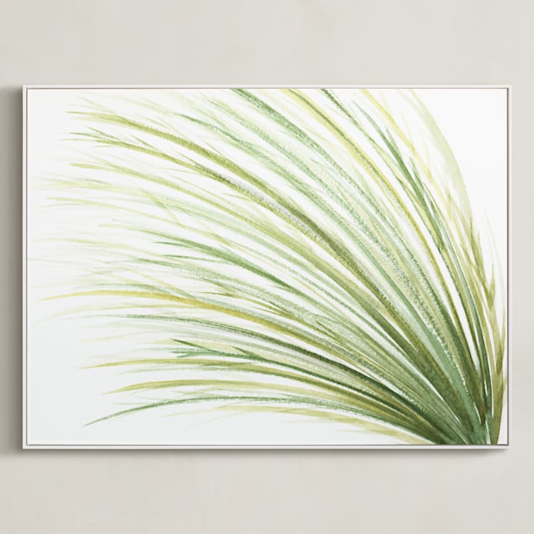 "Tall Grass Watercolor" - Art Print in Naturally Green by Loree Mayer - Framed Canvas