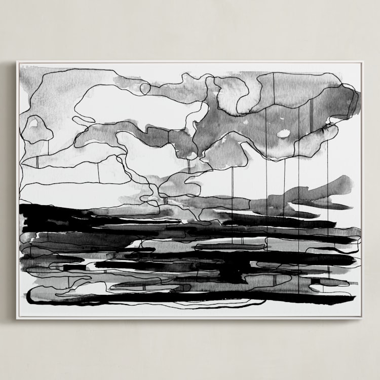 "Missouri" - Art Print in Black & White by Stephanie Nowotarski - Framed Canvas