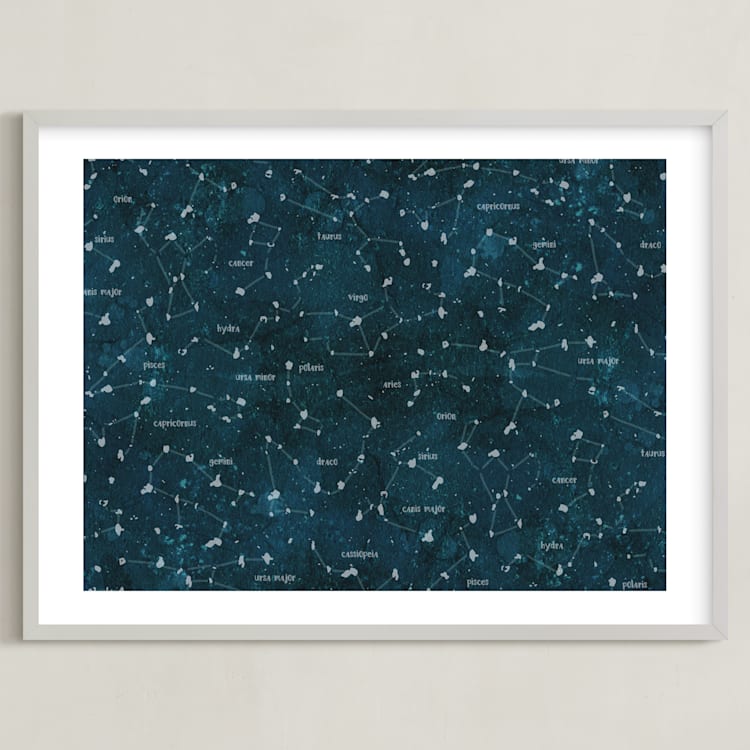 "Deep Space" - Art Print in Celestial by Meggy Masters - Framed