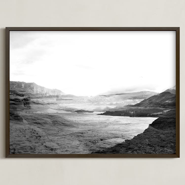 "Stormy Bay" - Art Print in Midnight by Bethan - Framed