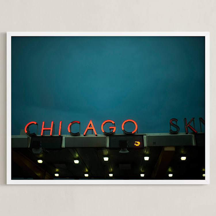 "Chicago Sky" - Art Print in Midnight Sky by E Melko - Framed
