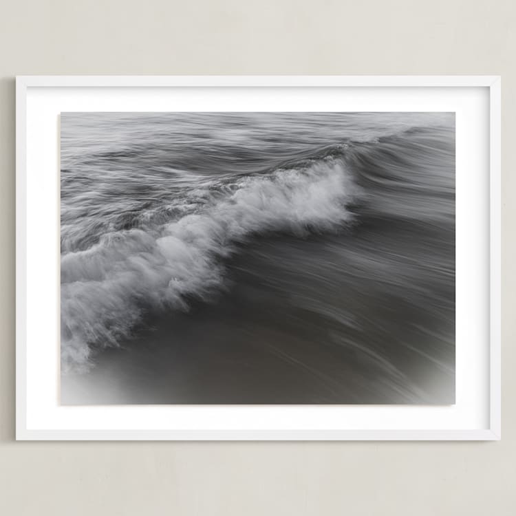 "The Uniqueness of Waves XLVI" - Art Print in Stormy Gray by Tal Paz-Fridman - Framed
