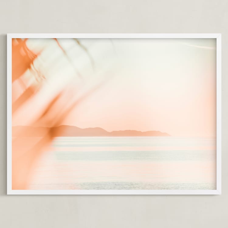 "isla obscura I" - Art Print in coral by Kamala Nahas - Framed