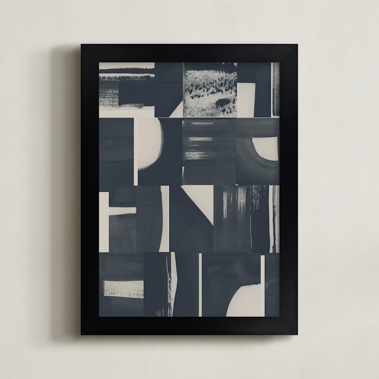 "Monochrome" - Art Print in Black by Lena Erysheva - Framed