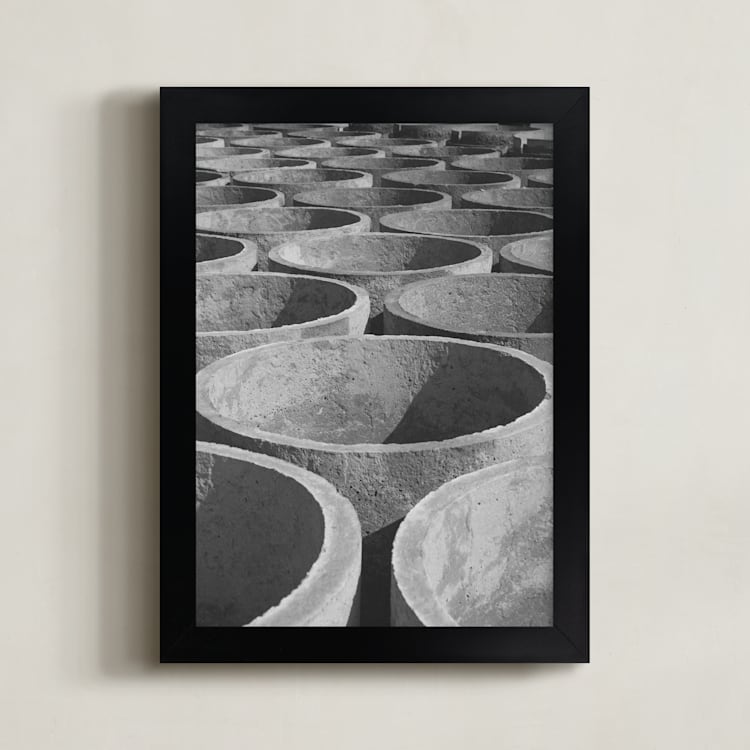 "concrete cylinders" - Art Print in Stone by Alaric Yanos - Framed