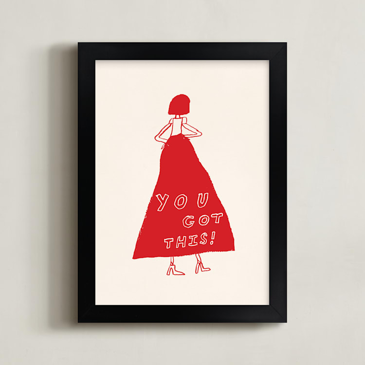 "You Got This" - Art Print in Power Red by Elliot Stokes - Framed