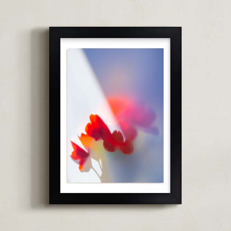 "Flora Prism" - Art Print in True Red by Aralyn Griesbach - Framed