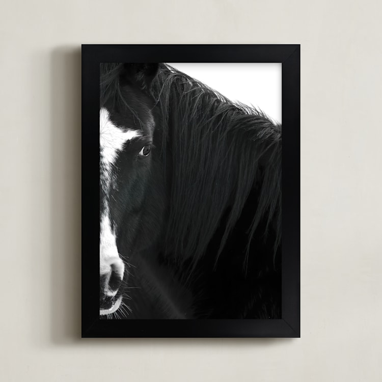 "Believe" - Art Print in Deep Black by Leslie Le Coq - Framed