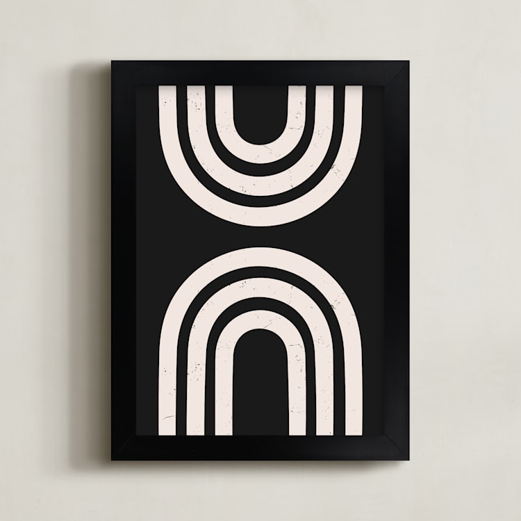 "Arcs II" - Art Print in Midnight Black by Iveta Angelova - Framed
