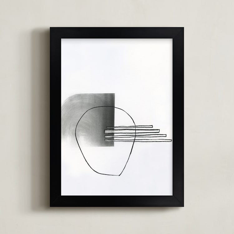 "Abstract drawing II" - Art Print in White by Kirsta Benedetti - Framed