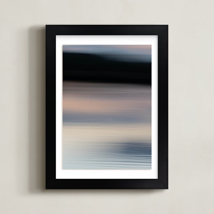 "Flowing Dusk" - Art Print in Shadow Blue by Em Hale - Framed