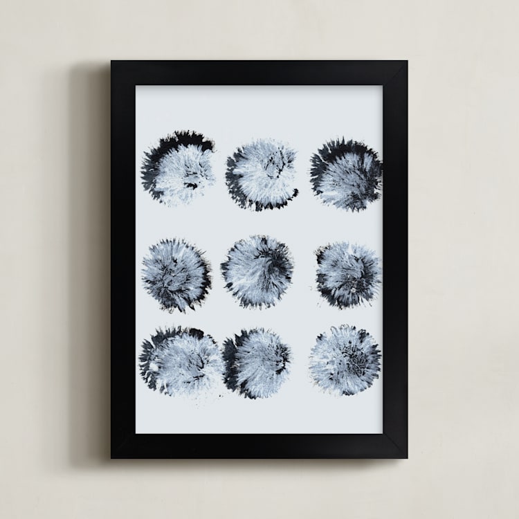 "they hold the snow" - Art Print in Ice by bari wieselman schulman - Framed