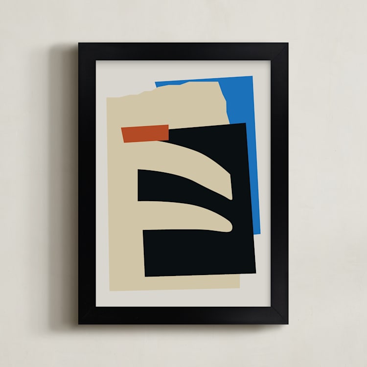 "Dual Perspectives 2" - Art Print in Soft Sand by Stefania Copertini - Framed