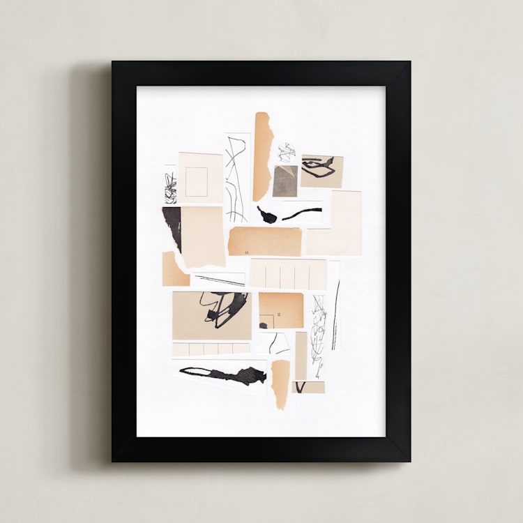 "Organized Chaos" - Art Print in Sand Beige by Alisa Galitsyna - Framed