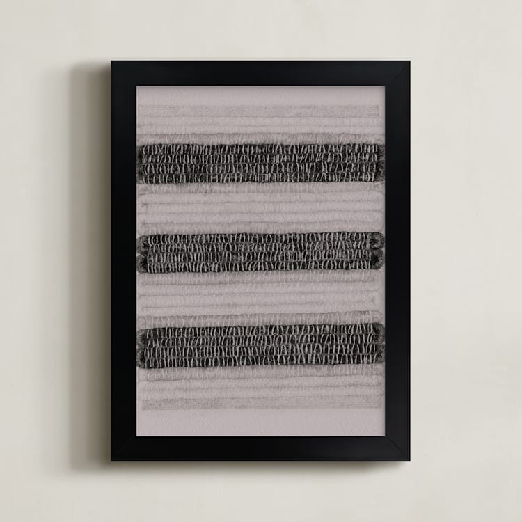 "Woolen Weaving 1" - Art Print in Gray Wool by Janie Allen - Framed