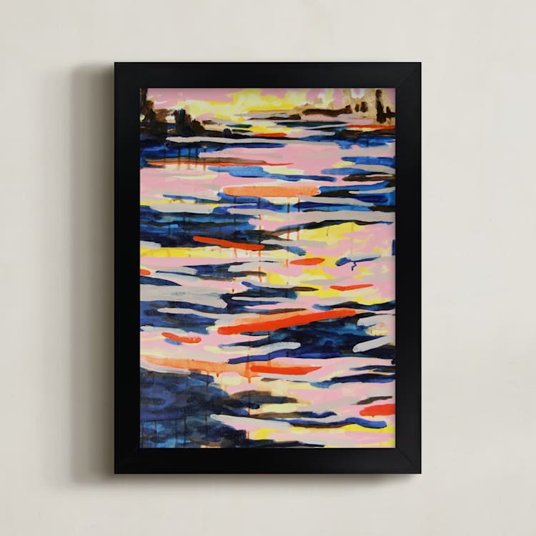 "X Flux" - Art Print in Pale Pink by Kelly Johnston - Framed