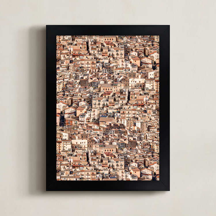 "Little Town" - Art Print in Mild Contrast by David Michuki - Framed