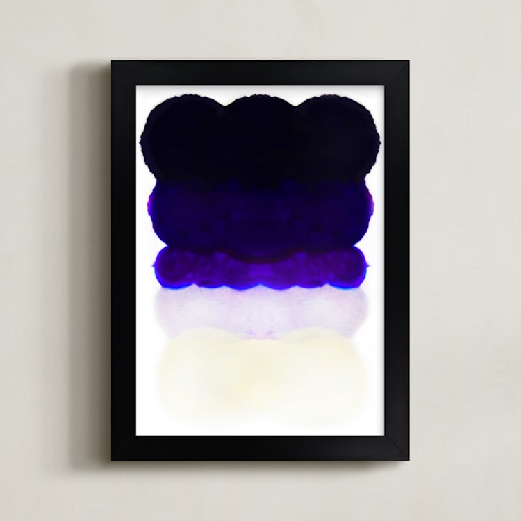 "Night Cap" - Art Print in Night Blue by HAPI ART - Framed