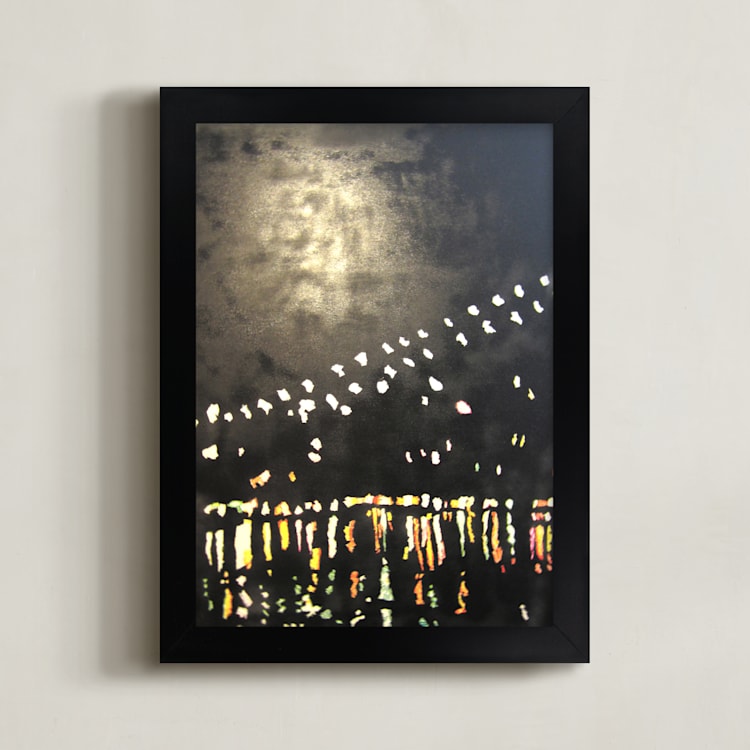 "Down Under the Brooklyn Bridge" - Art Print in Warm Hues by JaxRobyn - Framed