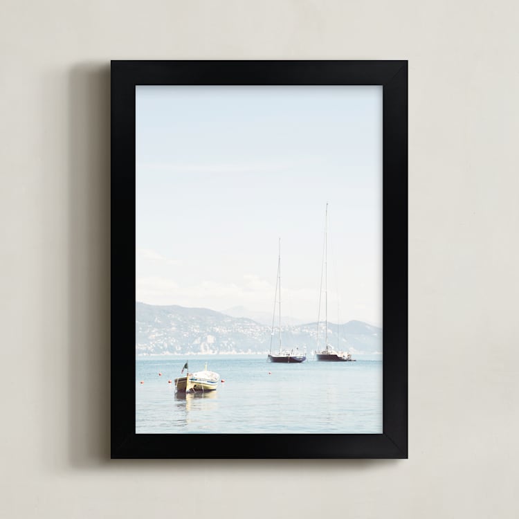 "Portofino Afternoon" - Art Print in Sky by Three Kisses Studio - Framed