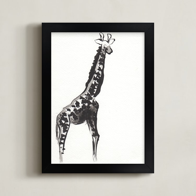 "Simply Curious" - Art Print in Black by Shawni Hogan - Framed