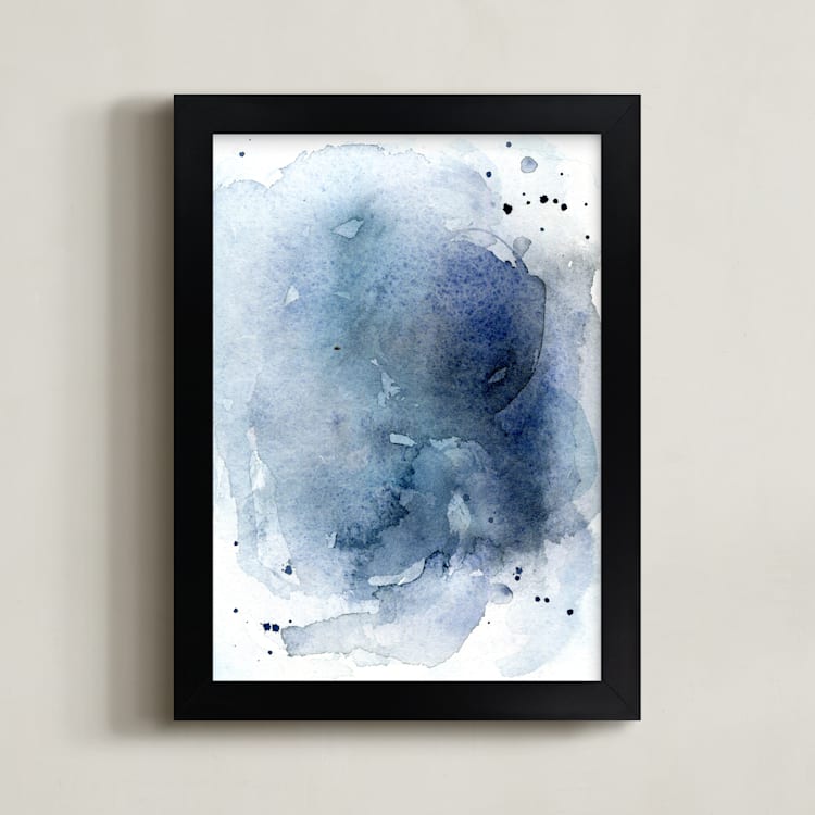 "Capri Waves" - Art Print in Ocean Blue by Paper Raven Co. - Framed
