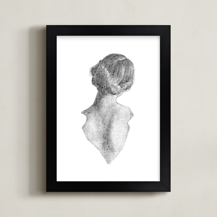 "Figure Drawing No.16" - Art Print in Graphite by Jess Blazejewski - Framed