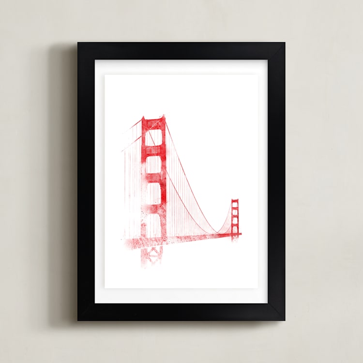 "Iconic" - Art Print in Ruby by Paul Berthelot - Framed